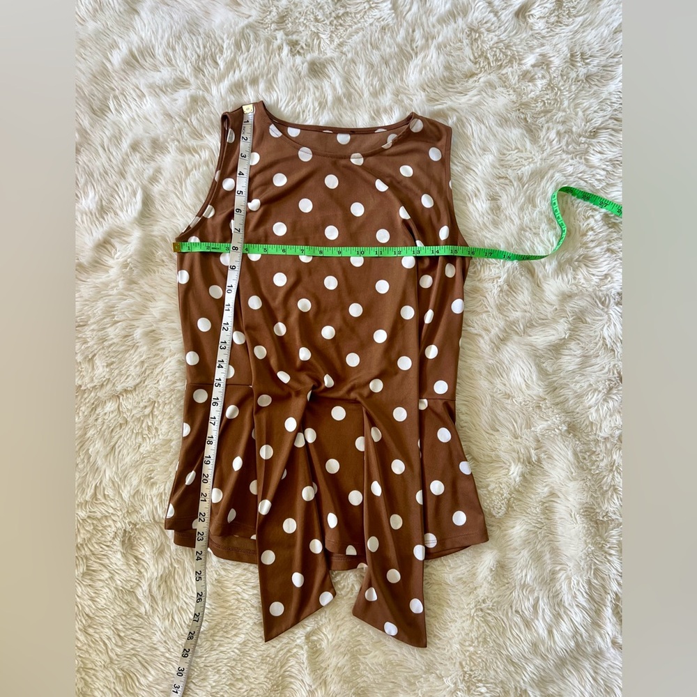 HALLHUBER  2 Piece Brown Polkadot Skirt & Top Size XS - Picture 7 of 10